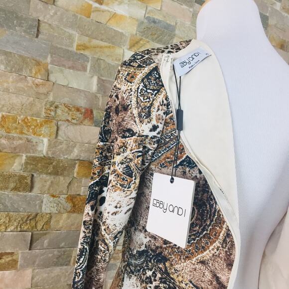 EBBY & I Leopard Print Midi Dress XS Long Ruffle Party Animal Fitted Bodycon NWT - Picture 4 of 9